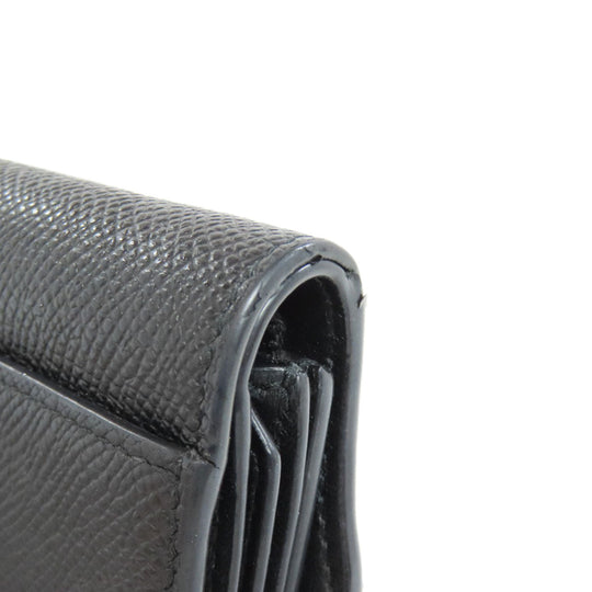 Christian Dior Bifold Wallet Calfskin black saddle lotus wallet Women Used Authentic