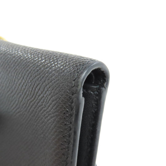 Christian Dior Bifold Wallet Calfskin black saddle lotus wallet Women Used Authentic