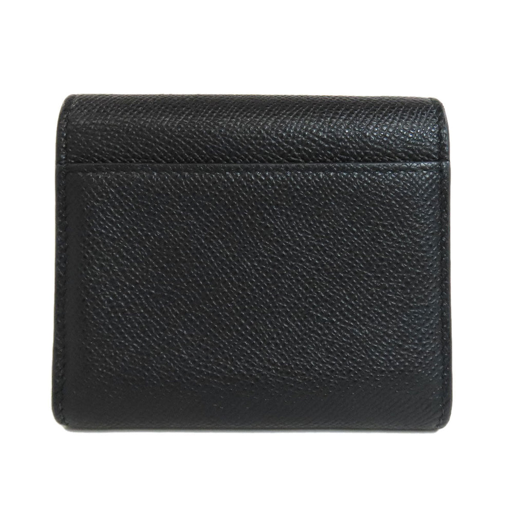 Christian Dior Bifold Wallet Calfskin black saddle lotus wallet Women Used Authentic