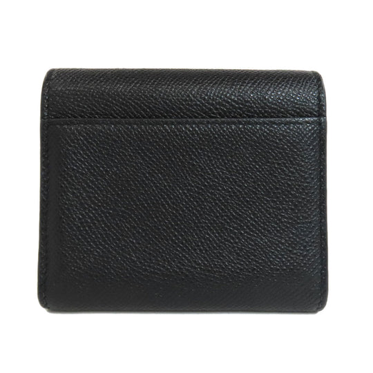 Christian Dior Bifold Wallet Calfskin black saddle lotus wallet Women Used Authentic