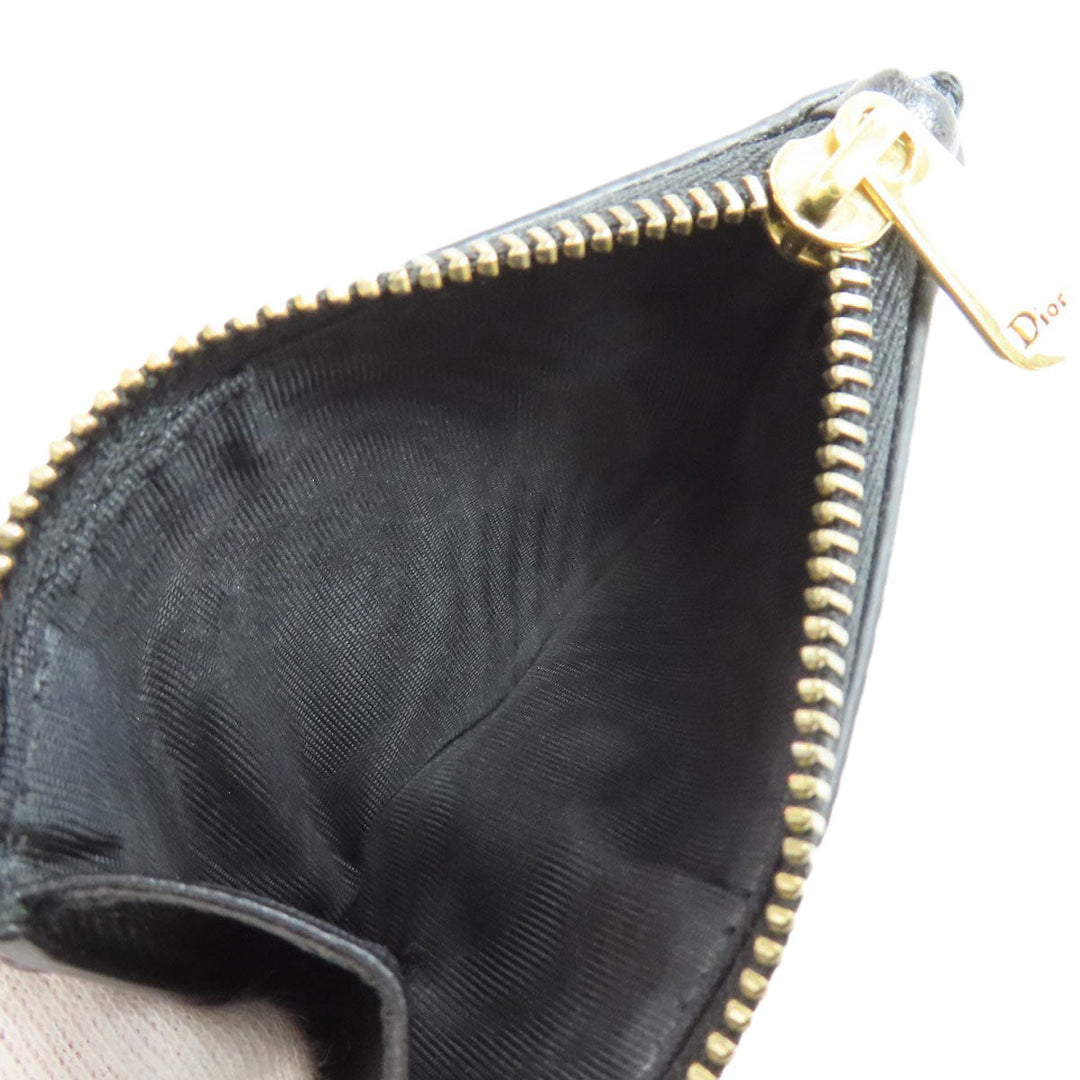 Christian Dior Bifold Wallet Calfskin black saddle lotus wallet Women Used Authentic