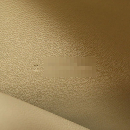 HERMES Long Wallet Purse Taurillon Clemence beige Dogon Long SilverMetal Women Used Authentic