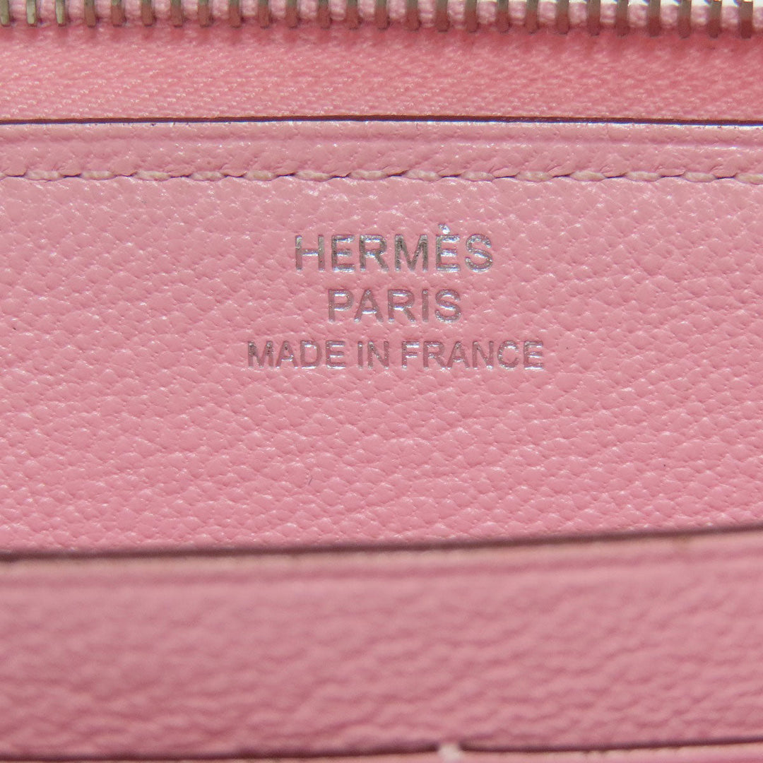 HERMES Long Wallet Purse Swift pink Azap Classic SilverMetal