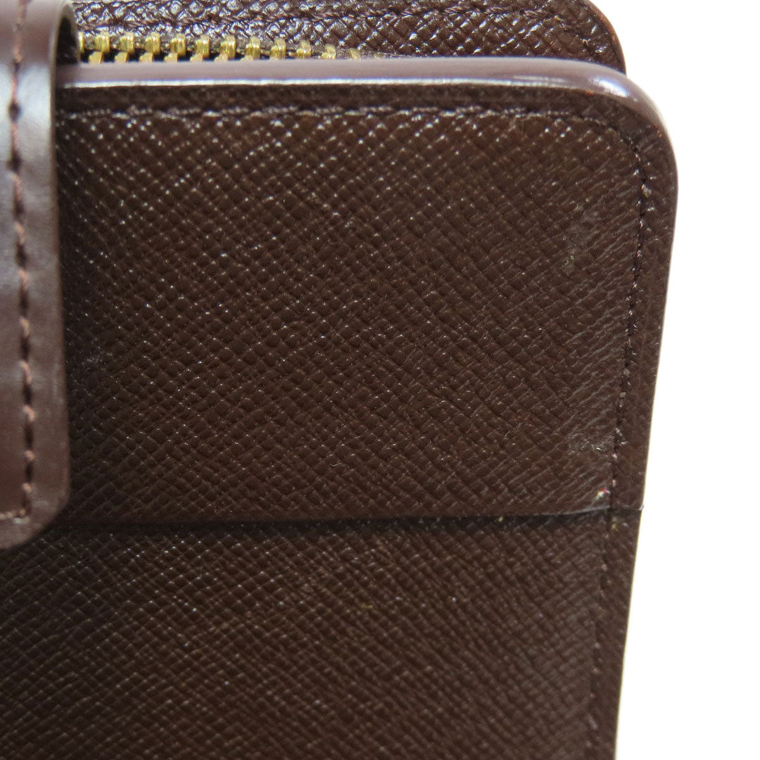 LOUIS VUITTON Bifold Wallet M61668 Monogram canvas Brown Compact zip Women Used Authentic