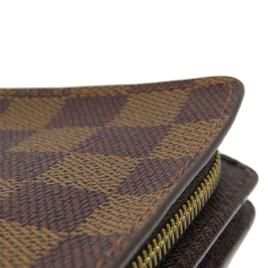 LOUIS VUITTON Bifold Wallet M61668 Monogram canvas Brown Compact zip Women Used Authentic