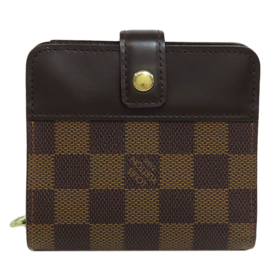LOUIS VUITTON Bifold Wallet M61668 Monogram canvas Brown Compact zip Women Used Authentic