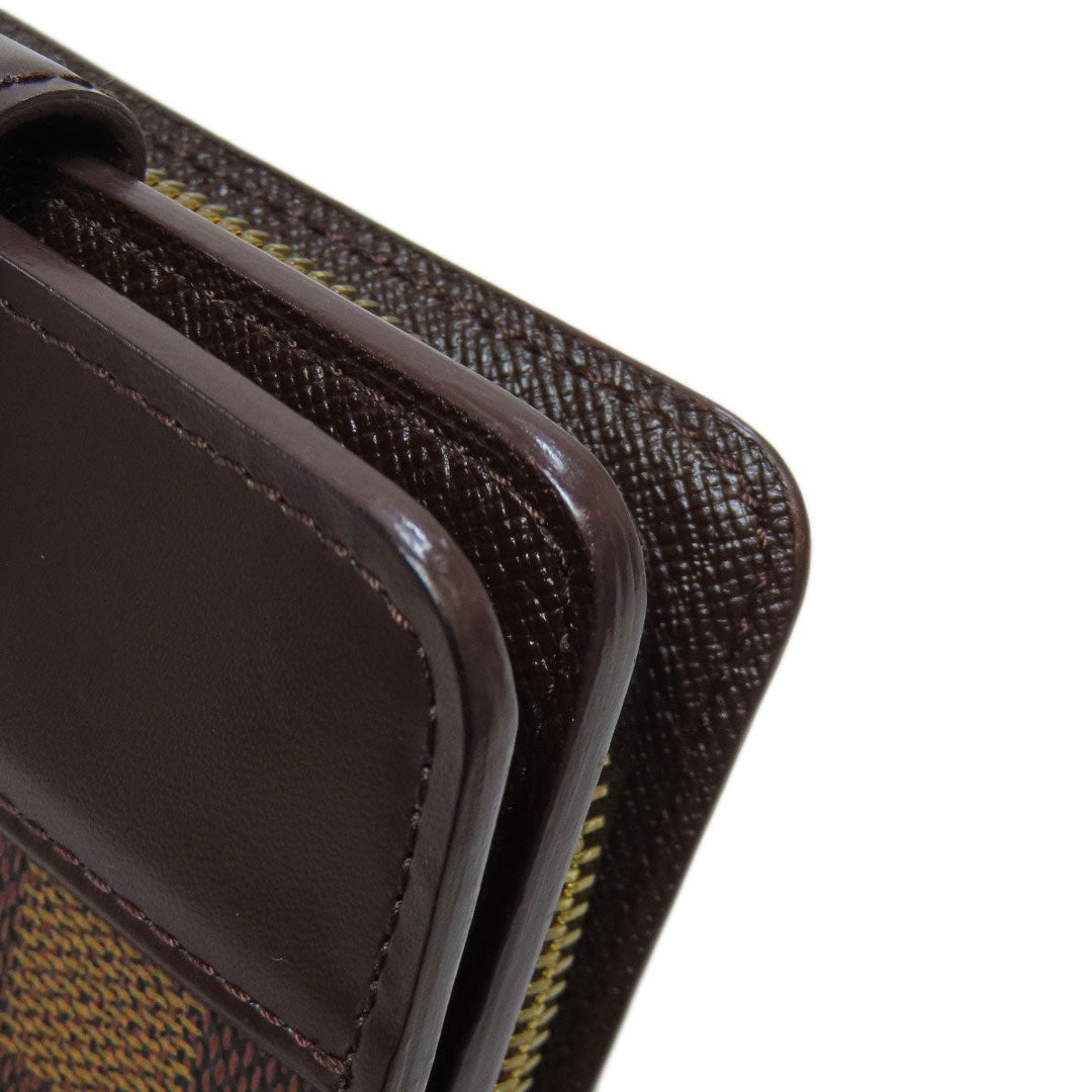 LOUIS VUITTON Bifold Wallet M61668 Monogram canvas Brown Compact zip Women Used Authentic