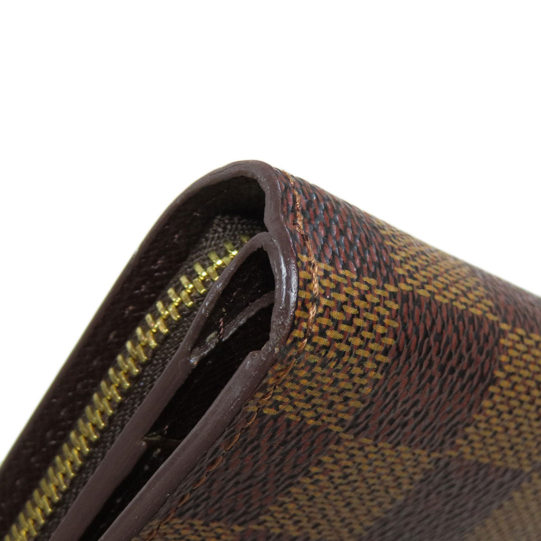 LOUIS VUITTON Bifold Wallet M61668 Monogram canvas Brown Compact zip Women Used Authentic