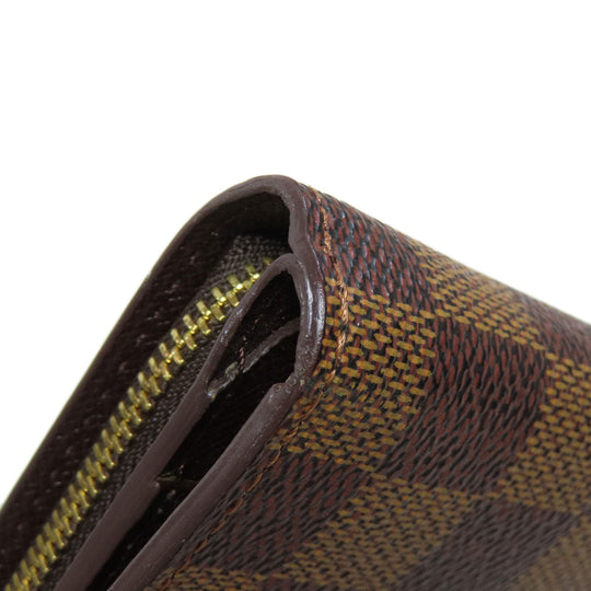 LOUIS VUITTON Bifold Wallet M61668 Monogram canvas Brown Compact zip Women Used Authentic