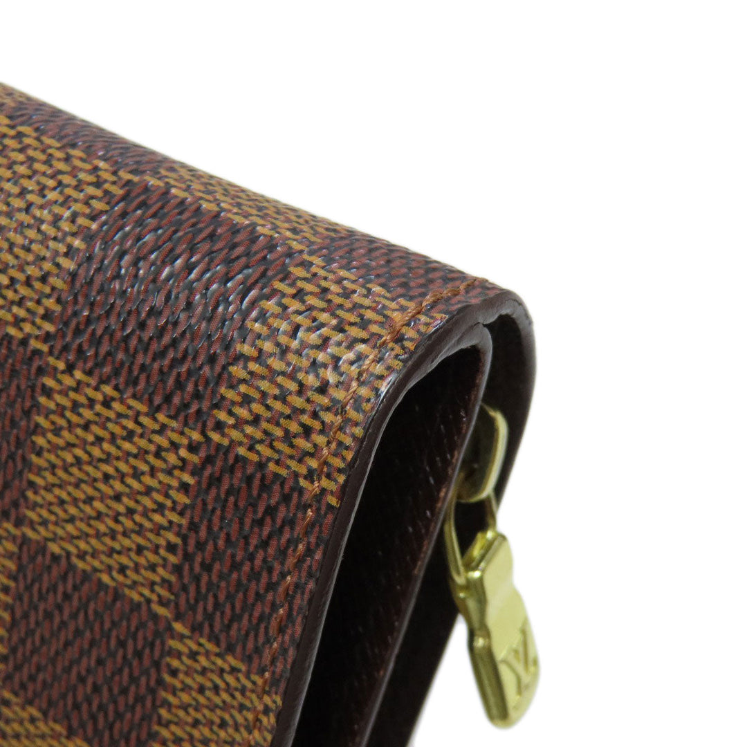 LOUIS VUITTON Bifold Wallet M61668 Monogram canvas Brown Compact zip Women Used Authentic