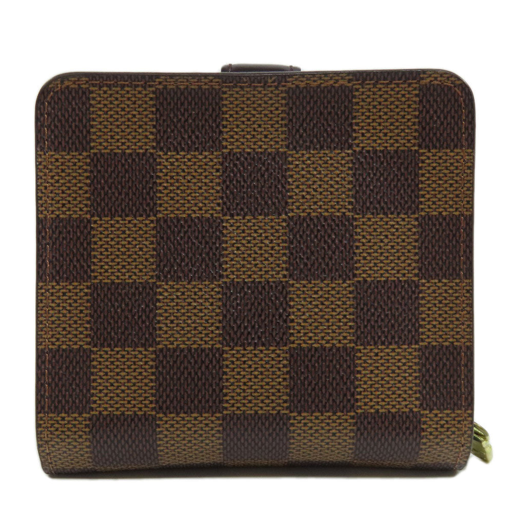 LOUIS VUITTON Bifold Wallet M61668 Monogram canvas Brown Compact zip Women Used Authentic