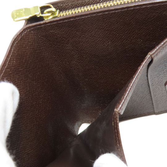 LOUIS VUITTON Bifold Wallet M61668 Monogram canvas Brown Compact zip Women Used Authentic
