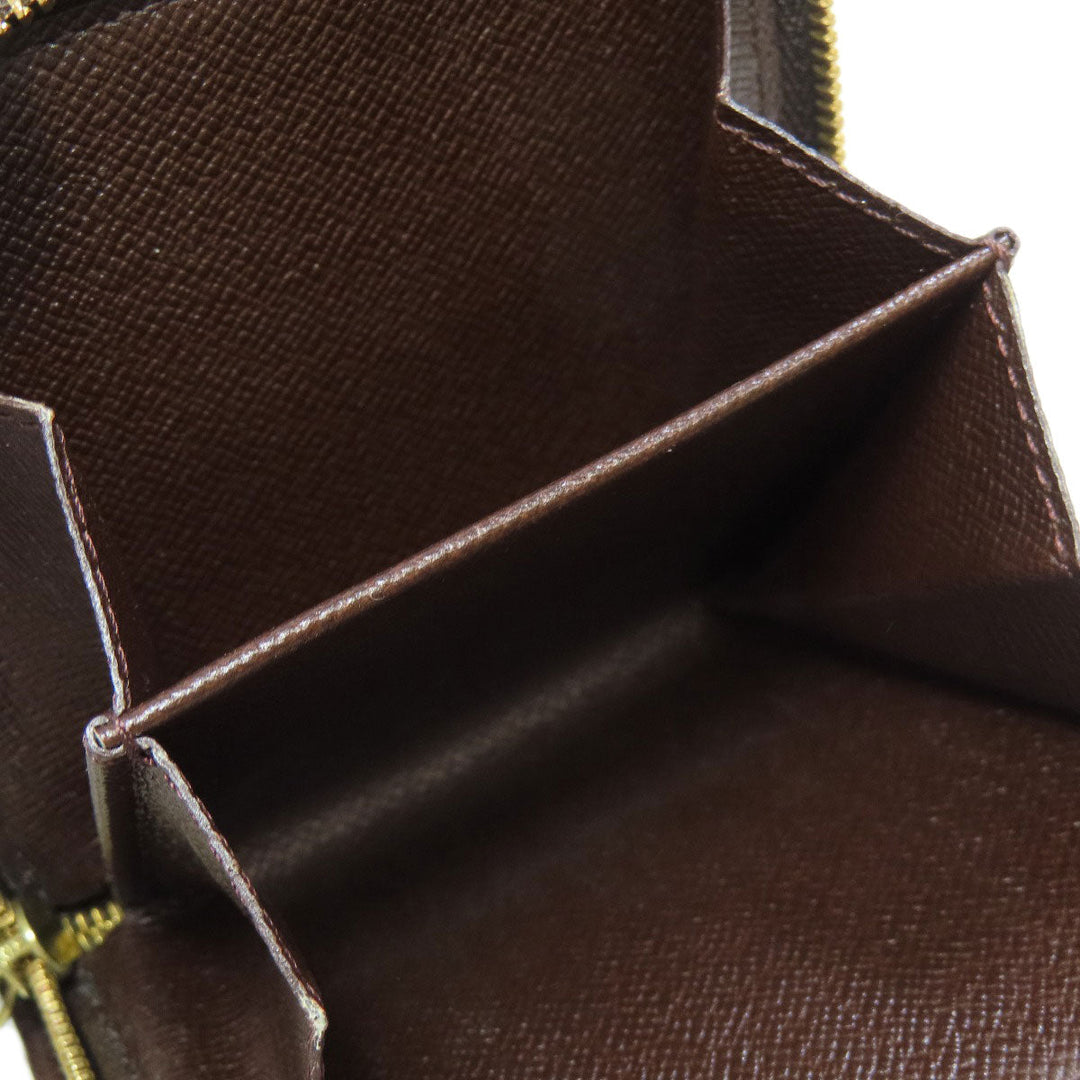 LOUIS VUITTON Bifold Wallet M61668 Monogram canvas Brown Compact zip Women Used Authentic