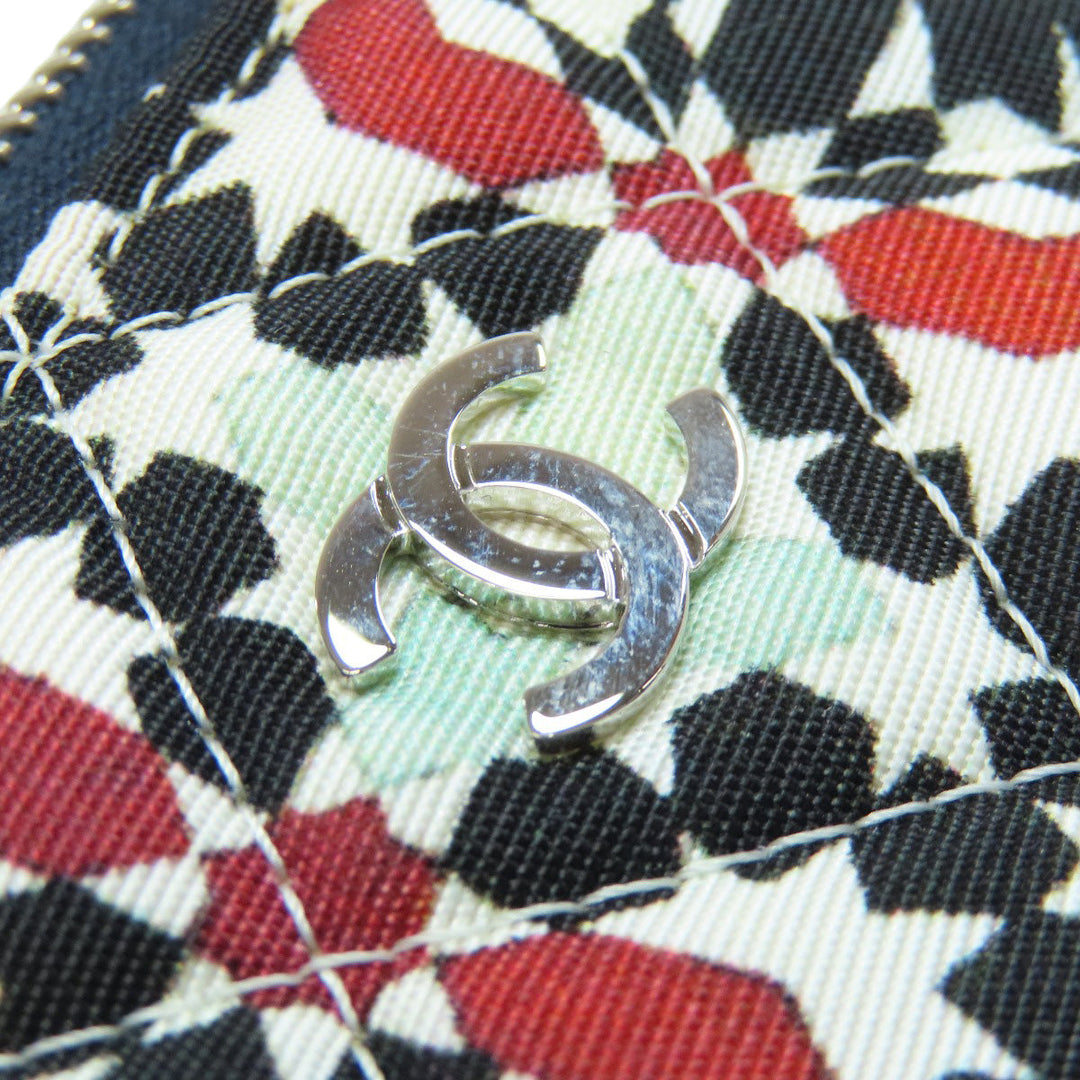 CHANEL Clutch bag quilting black Matelasse Flower Pattern Pouch Women Used Authentic