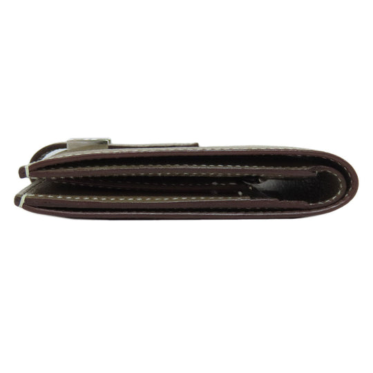 HERMES Bifold Wallet Epsom beige Bearn Compact SilverMetal