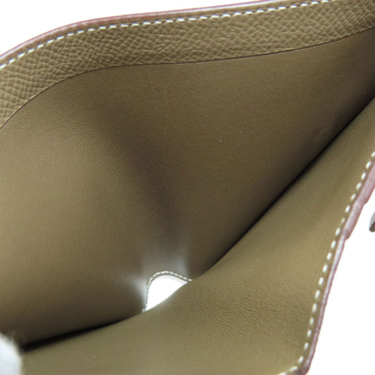 HERMES Bifold Wallet Epsom beige Bearn Compact SilverMetal