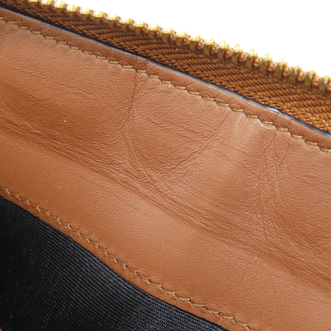 LOEWE Long Wallet Purse Calfskin Brown Star motif