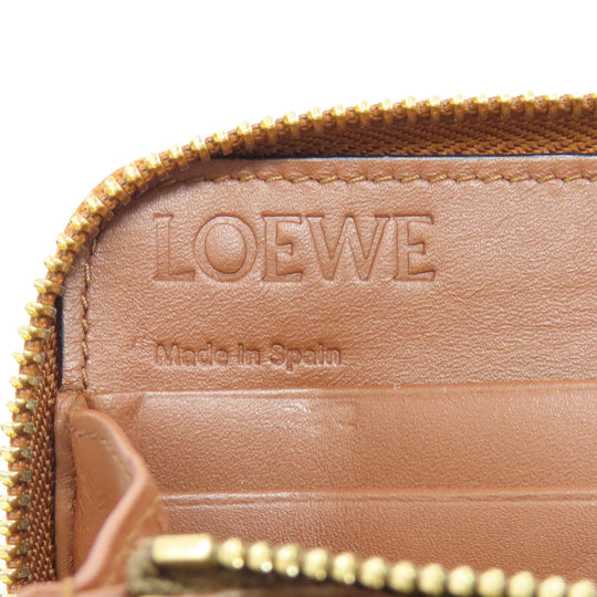 LOEWE Long Wallet Purse Calfskin Brown Star motif