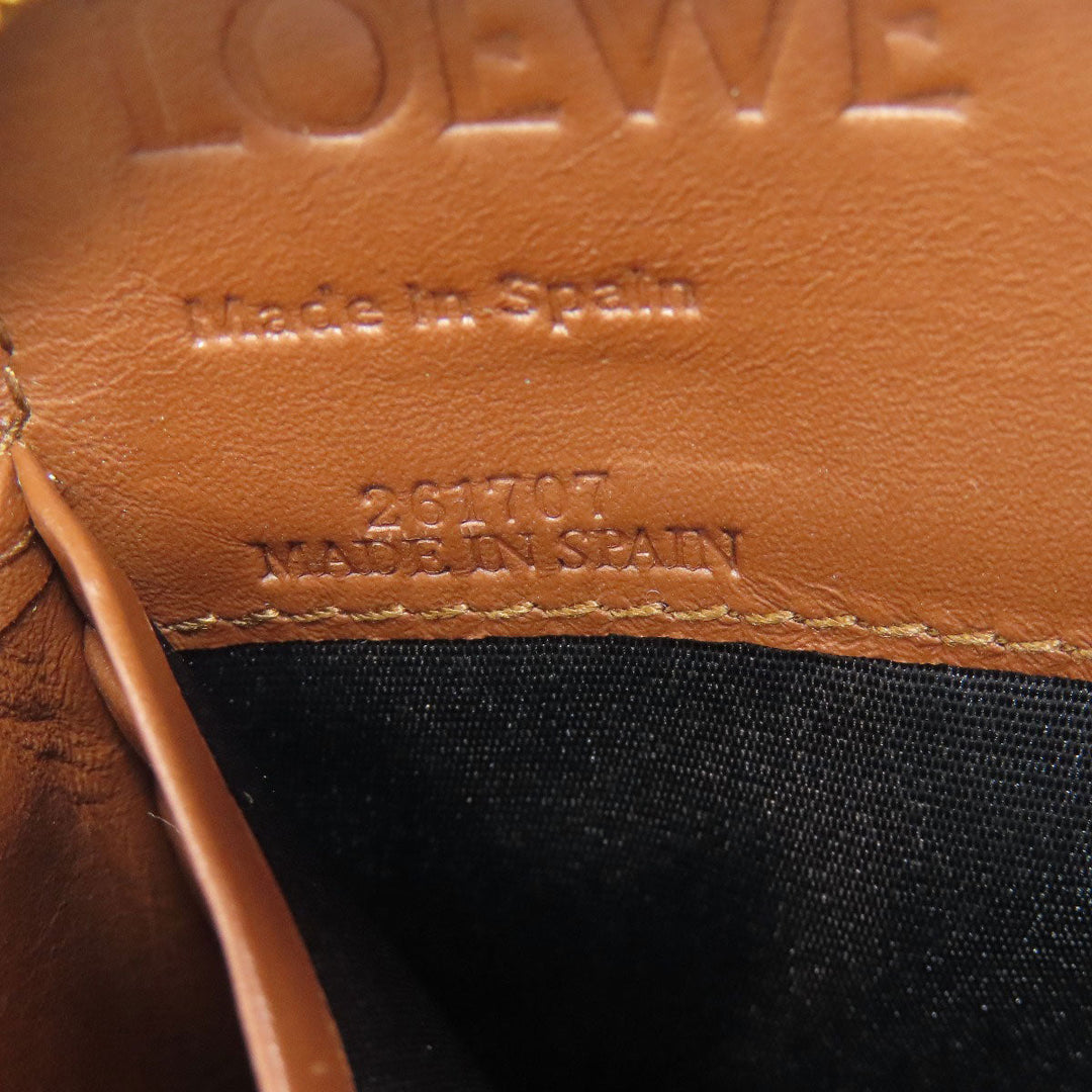 LOEWE Long Wallet Purse Calfskin Brown Star motif