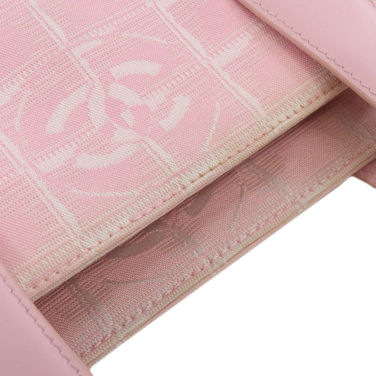 CHANEL Tote Bag Nylon jacquard pink New travel line Women Used Authentic