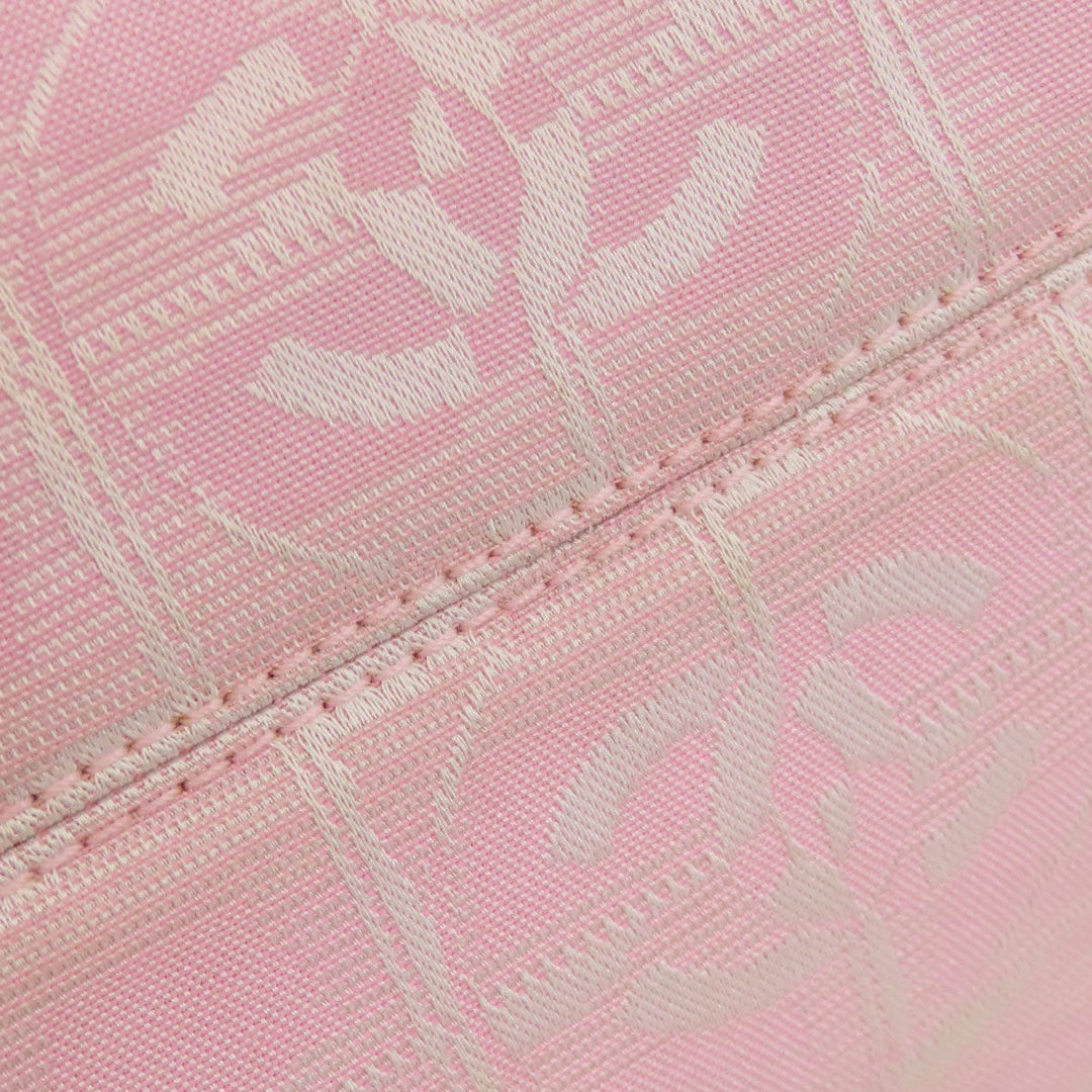 CHANEL Tote Bag Nylon jacquard pink New travel line Women Used Authentic