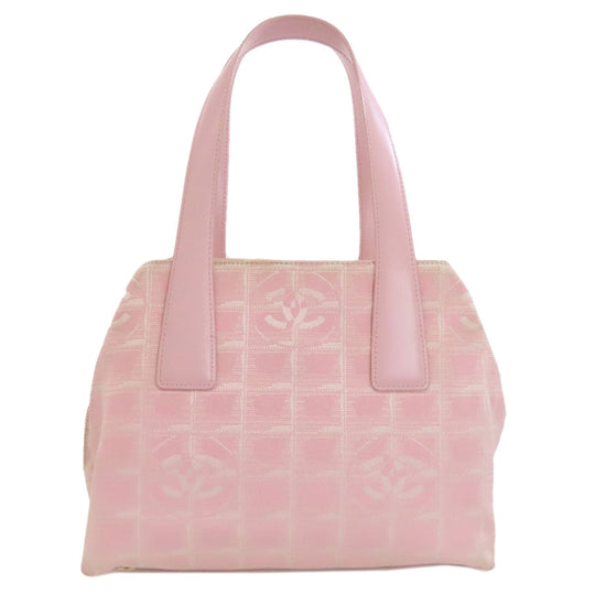 CHANEL Tote Bag Nylon jacquard pink New travel line Women Used Authentic