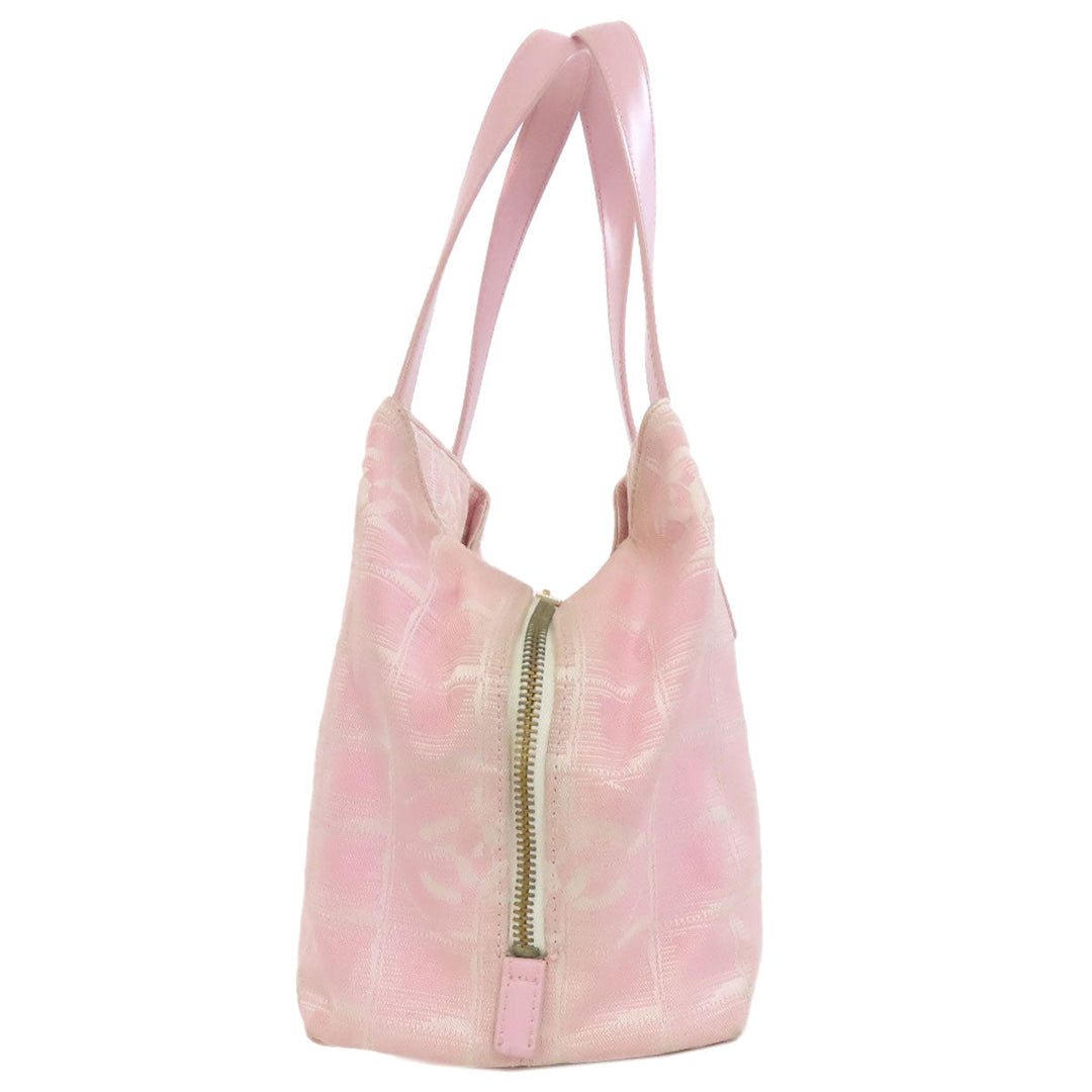 CHANEL Tote Bag Nylon jacquard pink New travel line Women Used Authentic