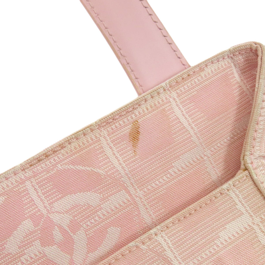 CHANEL Tote Bag Nylon jacquard pink New travel line Women Used Authentic
