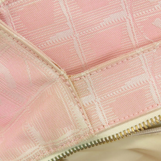 CHANEL Tote Bag Nylon jacquard pink New travel line Women Used Authentic