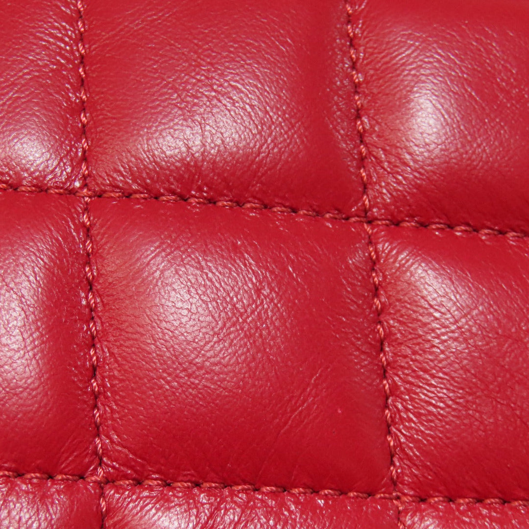 CHANEL Shoulder Bag lambskin Red ChainShoulder Matelasse Gold Metal