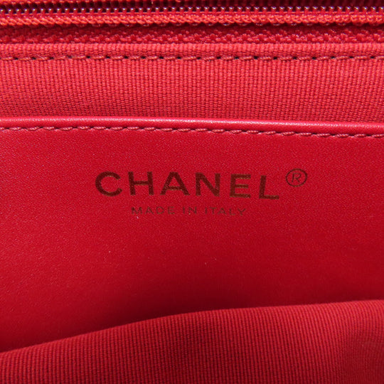 CHANEL Shoulder Bag lambskin Red ChainShoulder Matelasse Gold Metal