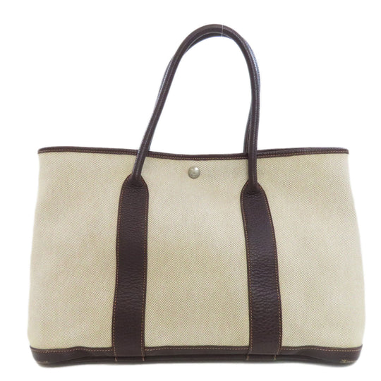 HERMES Tote Bag Tower ash beige Garden Party PM SilverMetal Women Used Authentic