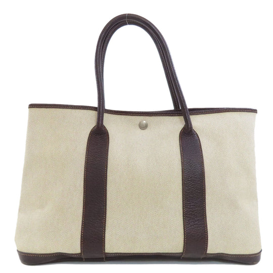 HERMES Tote Bag Tower ash beige Garden Party PM SilverMetal Women Used Authentic