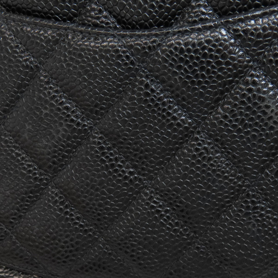 CHANEL Shoulder Bag Grained Calfskin Skin black ChainShoulder Matelasse Gold Metal