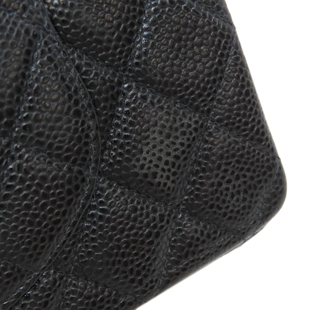 CHANEL Shoulder Bag Grained Calfskin Skin black ChainShoulder Matelasse Gold Metal