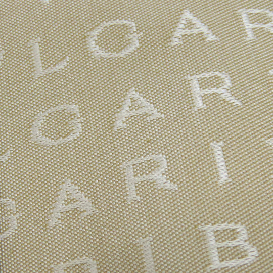 BVLGARI Handbag canvas beige Mini Tote Bag Logomania Women Used Authentic