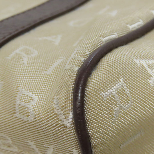 BVLGARI Handbag canvas beige Mini Tote Bag Logomania Women Used Authentic