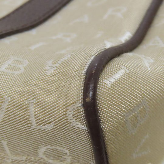 BVLGARI Handbag canvas beige Mini Tote Bag Logomania Women Used Authentic