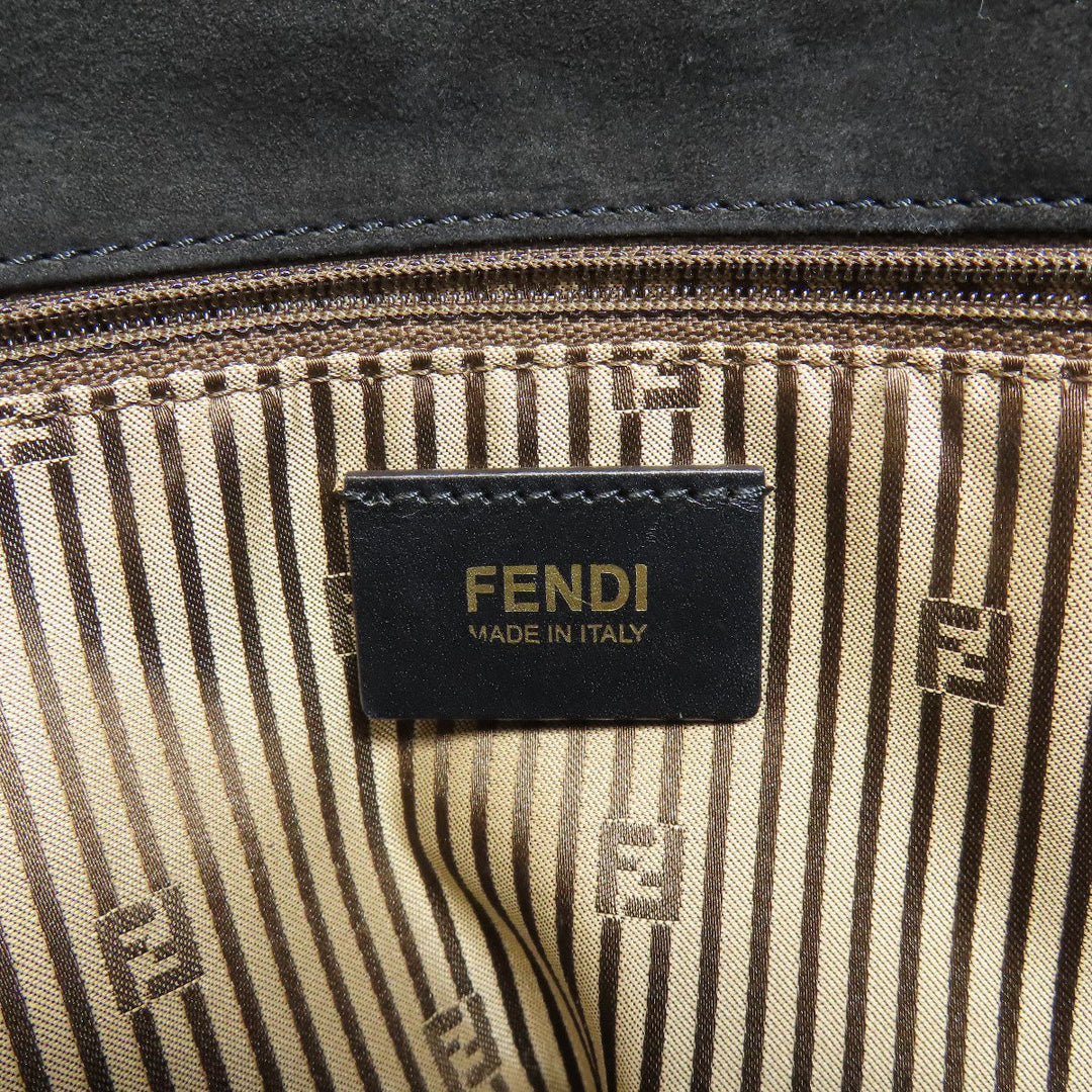 FENDI Shoulder Bag leather black 2WAY Women Used Authentic