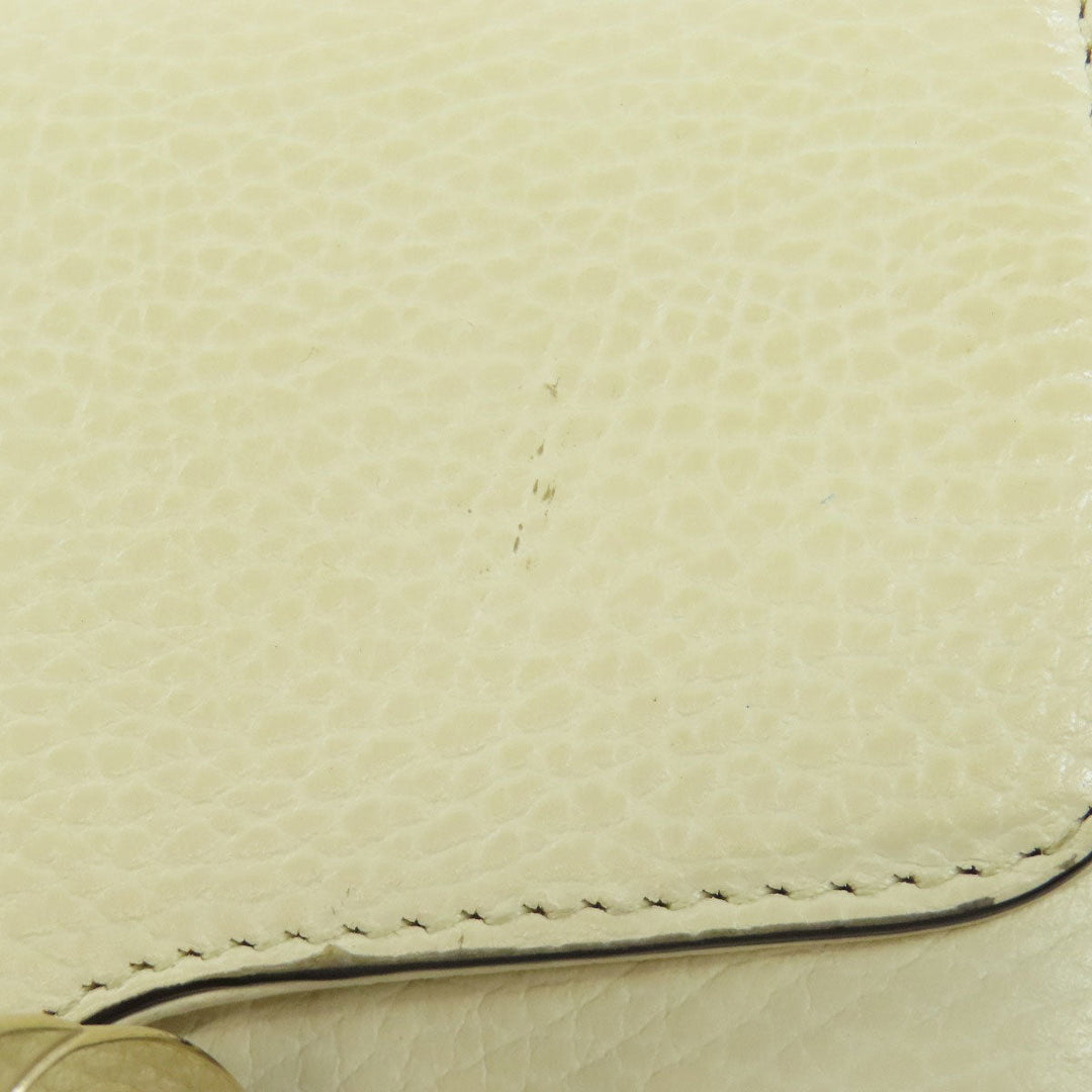 GUCCI Shoulder Bag 607720 Calfskin white Interlocking G outlet Women Used Authentic