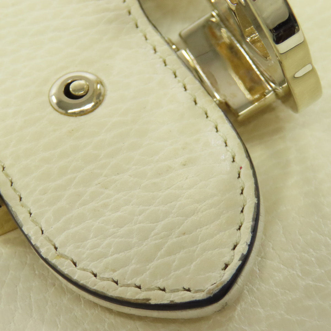 GUCCI Shoulder Bag 607720 Calfskin white Interlocking G outlet Women Used Authentic