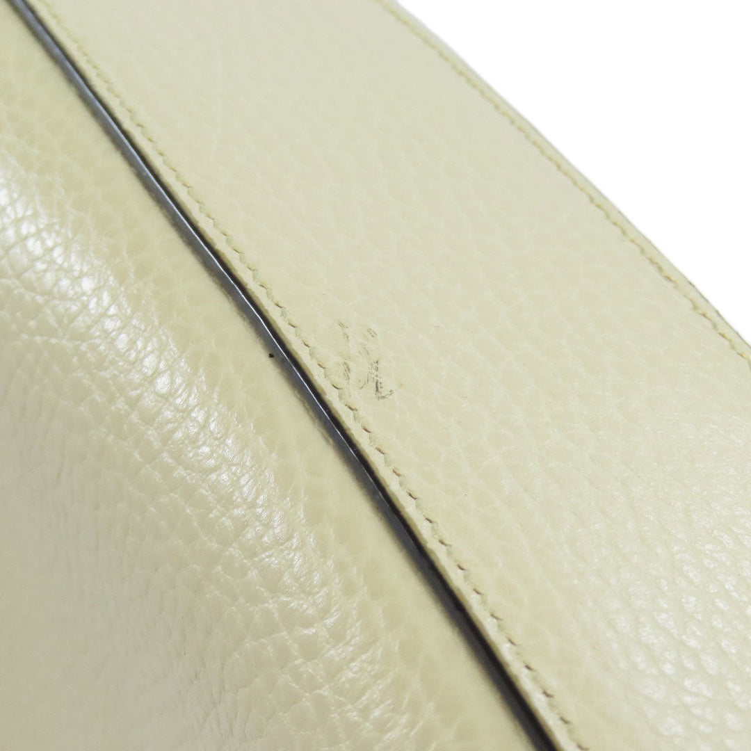 GUCCI Shoulder Bag 607720 Calfskin white Interlocking G outlet Women Used Authentic