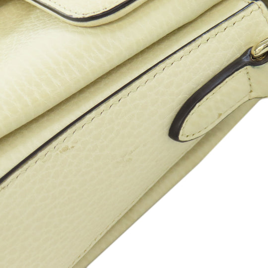 GUCCI Shoulder Bag 607720 Calfskin white Interlocking G outlet Women Used Authentic