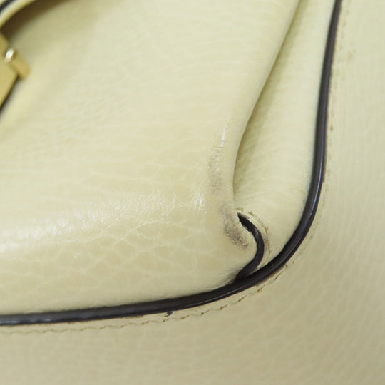 GUCCI Shoulder Bag 607720 Calfskin white Interlocking G outlet Women Used Authentic