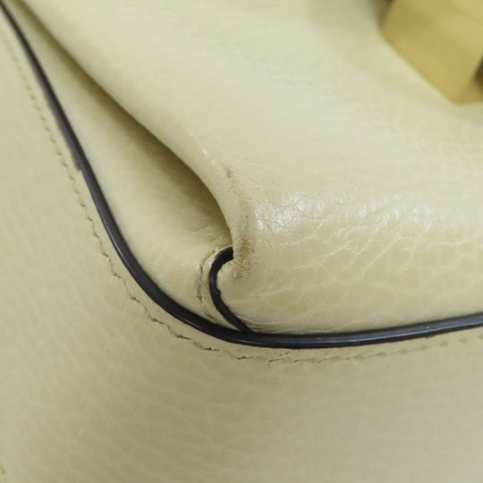 GUCCI Shoulder Bag 607720 Calfskin white Interlocking G outlet Women Used Authentic