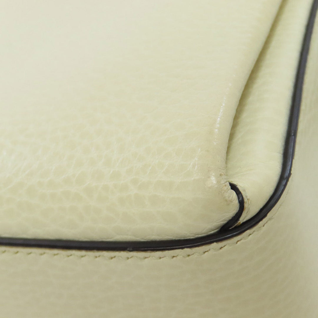 GUCCI Shoulder Bag 607720 Calfskin white Interlocking G outlet Women Used Authentic