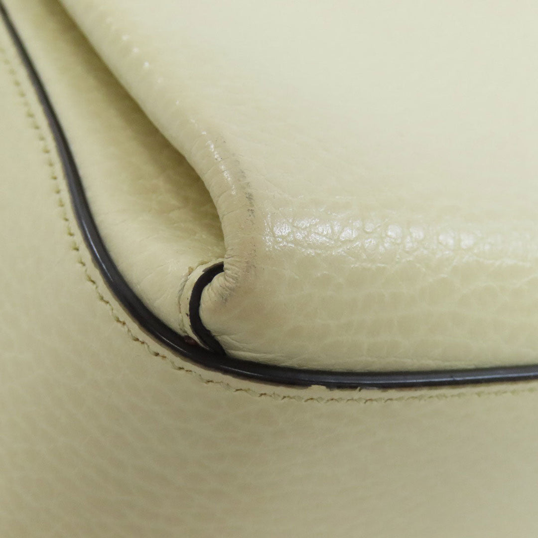 GUCCI Shoulder Bag 607720 Calfskin white Interlocking G outlet Women Used Authentic
