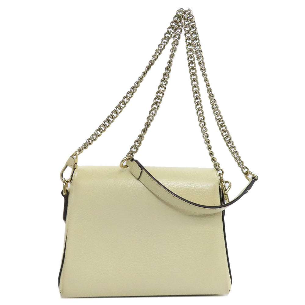GUCCI Shoulder Bag 607720 Calfskin white Interlocking G outlet Women Used Authentic