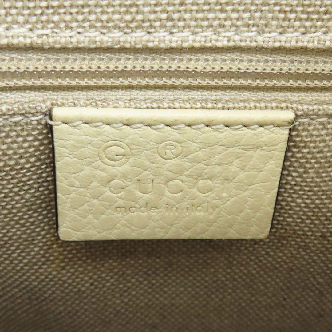 GUCCI Shoulder Bag 607720 Calfskin white Interlocking G outlet Women Used Authentic