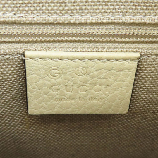 GUCCI Shoulder Bag 607720 Calfskin white Interlocking G outlet Women Used Authentic